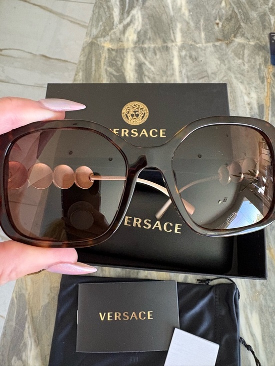 Versace Accessories - AUTHENTIC NEW Versace Gold Medusa Frame Glasses Brown Havana Box Dustbag WOW